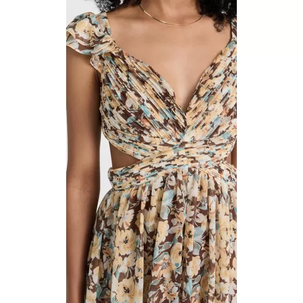 ASTR the label Womens Primrose DressBrown Yellow Floral