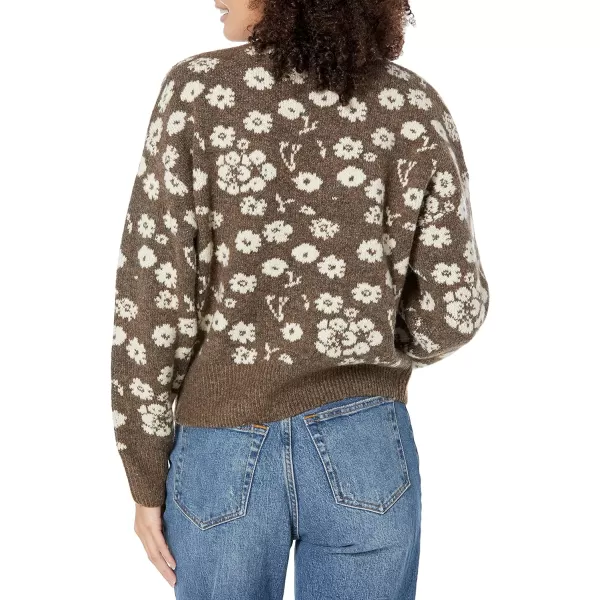 ASTR the label Womens Saira SweaterBrown Cream Floral