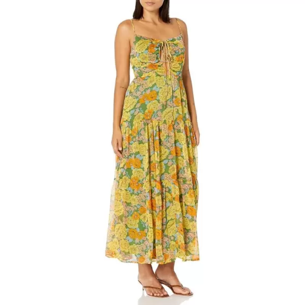 ASTR the label Womens Brandy DressGreen Yellow Mlt Flr