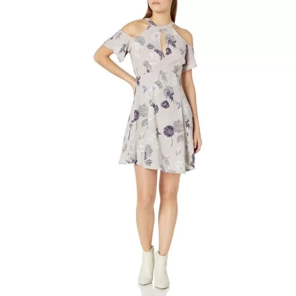 ASTR the label Womens Zoe Floral Print Cold Shoulder DressGreyMulti Floral