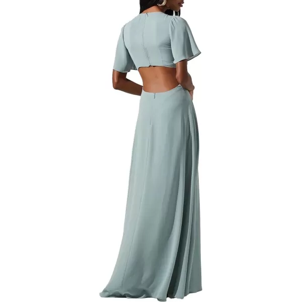 ASTR the label Katrina Womens Cut Out Flutter Sleeve Maxi DressLight Sage