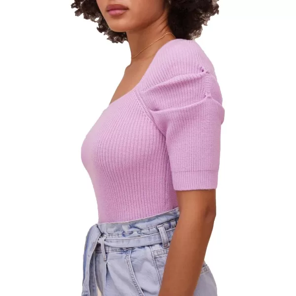 ASTR the label Womens Adelia Knit Square Neck Pullover SweaterOrchid