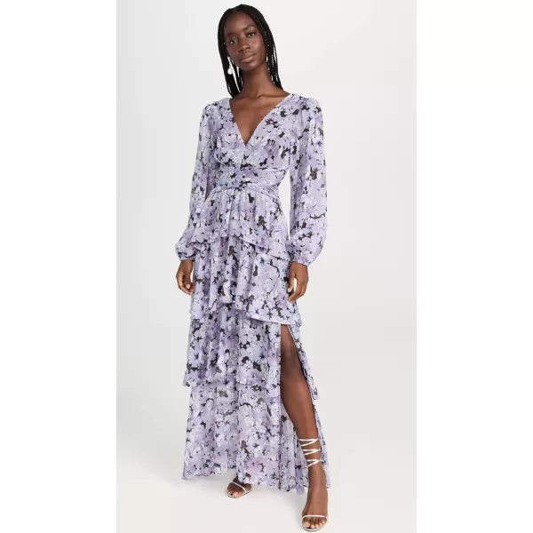 ASTR the label Womens Anora DressBlack Purple Floral