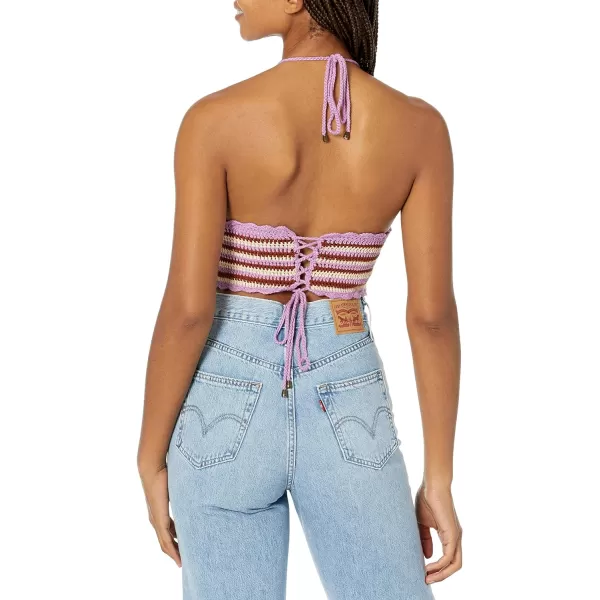 ASTR the label Womens Cabana TopBrownpurple Stripe