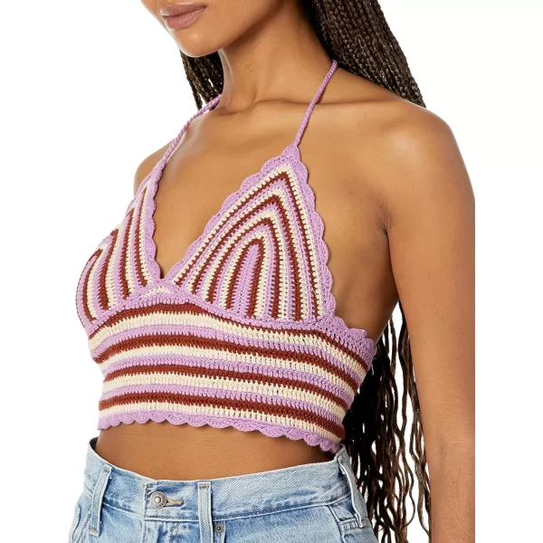 ASTR the label Womens Cabana TopBrownpurple Stripe