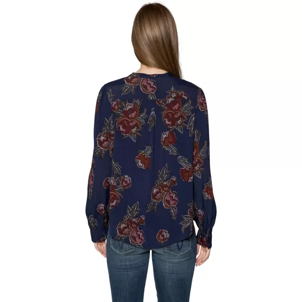 ASTR the label Womens Estelle Floral Print Top with Tie NeckMulti Floral