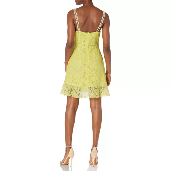 ASTR the label Womens Joey Sleeveless Lace Bow Tie Short Mini DressLemon Drop Yellow