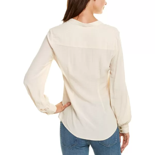 ASTR the label Womens Long Sleeve Cross Over Wrap Blouse TopCream