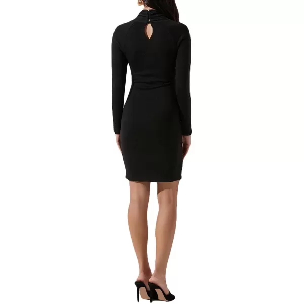 ASTR the label Womens Long Sleeve Twist Front Cut Out Mini DressBlack