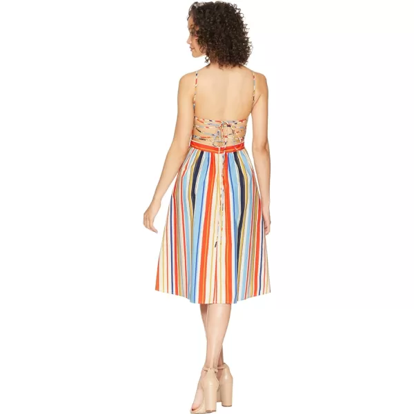 ASTR the label Womens Shannon Casual Stripe Fit amp Flare Cotton Sun DressRedBlue Stripe