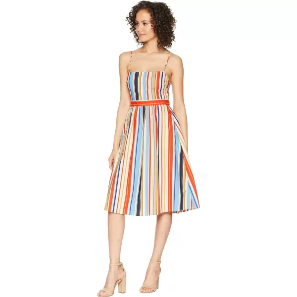 ASTR the label Womens Shannon Casual Stripe Fit amp Flare Cotton Sun DressRedBlue Stripe