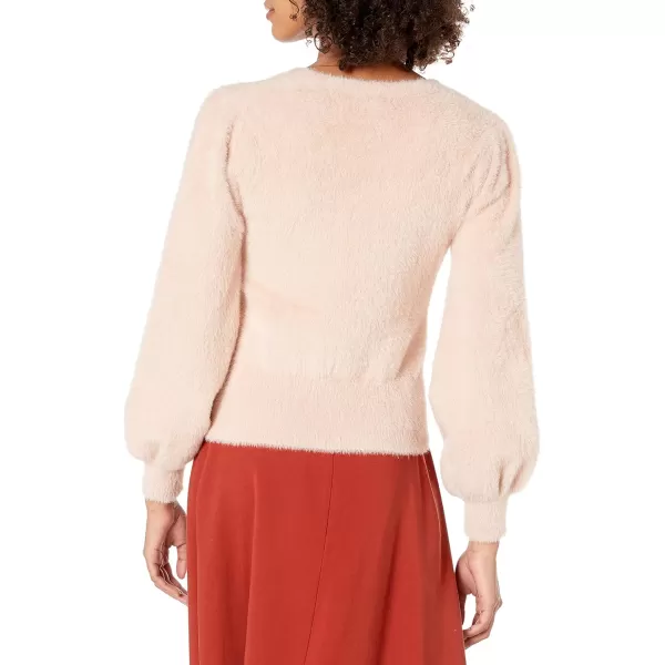 ASTR the label Womens Sorbet Solid Long Sleeve Fuzzy SweaterPetal