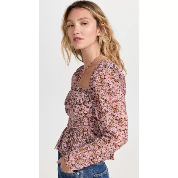 ASTR the label Womens Toni Top BlackPink Floral LASTR the label Womens Toni Top BlackPink Floral L