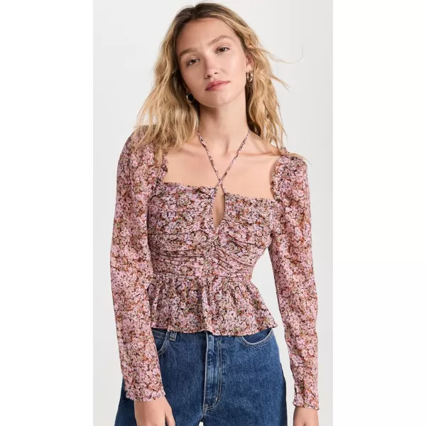 ASTR the label Womens Toni Top BlackPink Floral LASTR the label Womens Toni Top BlackPink Floral L