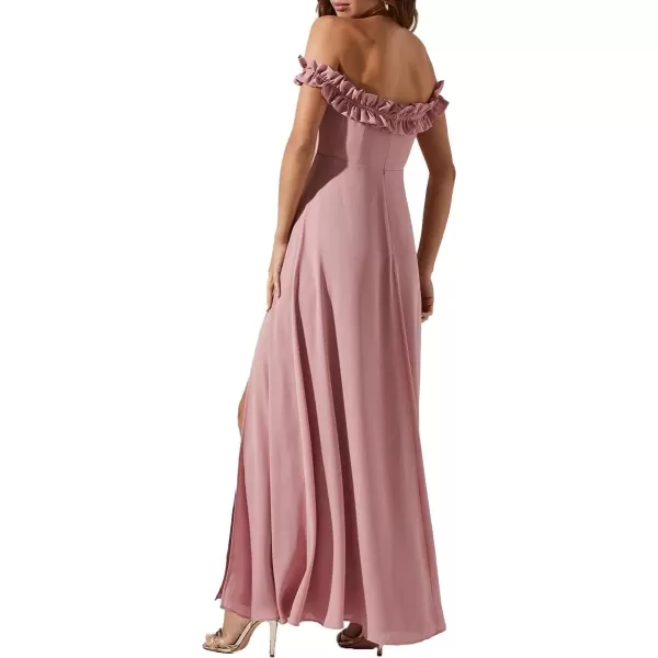 ASTR the label Womens Venetia OffTheShoulder Long Maxi DressVintage Rose