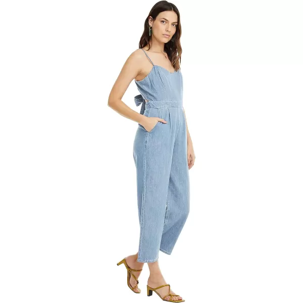 ASTR the label womens Edie Sleeveless Tapered Crop Denim JumpsuitASTR the label womens Edie Sleeveless Tapered Crop Denim Jumpsuit