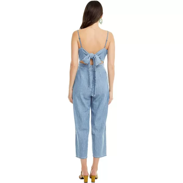 ASTR the label womens Edie Sleeveless Tapered Crop Denim JumpsuitASTR the label womens Edie Sleeveless Tapered Crop Denim Jumpsuit