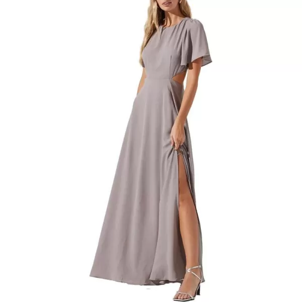 ASTR the label Katrina Womens Cut Out Flutter Sleeve Maxi DressDusty Iris