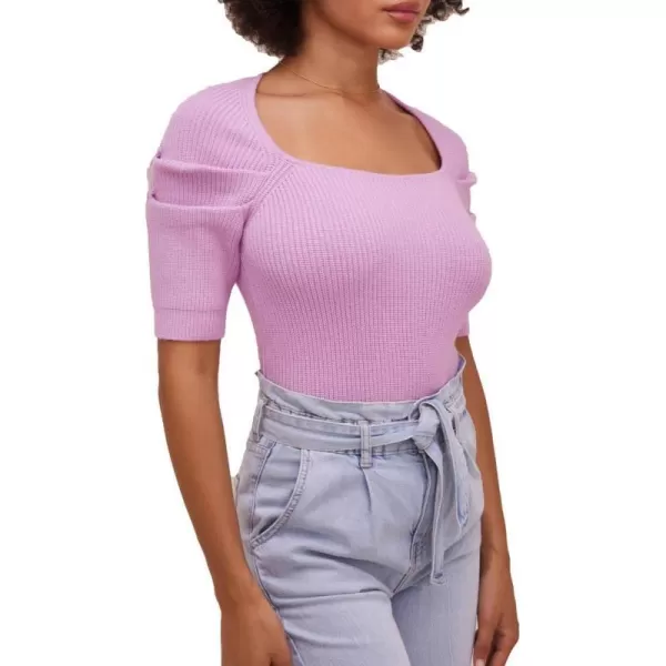 ASTR the label Womens Adelia Knit Square Neck Pullover SweaterOrchid