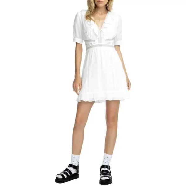 ASTR the label Womens Brennan Sleeve Ruffle Fit amp Flare Short DressWhite