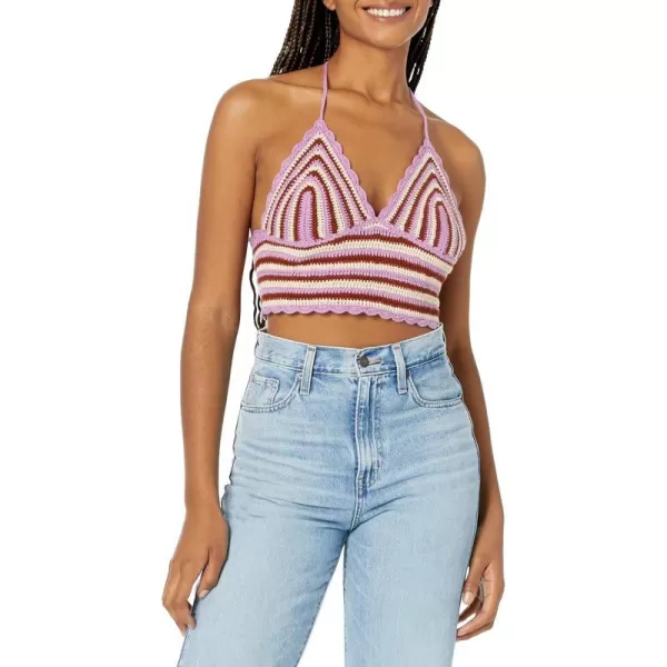 ASTR the label Womens Cabana TopBrownpurple Stripe