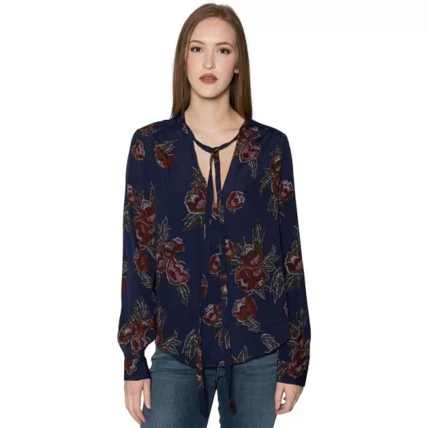 ASTR the label Womens Estelle Floral Print Top with Tie NeckMulti Floral