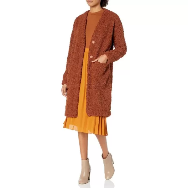 ASTR the label Womens Fauna Teddy Oversized Long CoatRust