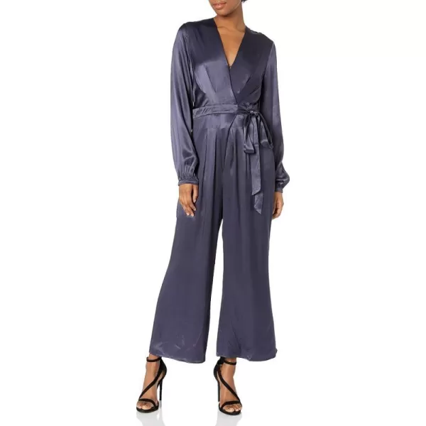 ASTR the label Womens Malin Long Sleeve Crossover Top Cropped Jumpsuit Indigo SASTR the label Womens Malin Long Sleeve Crossover Top Cropped Jumpsuit Indigo S