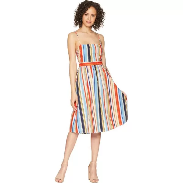 ASTR the label Womens Shannon Casual Stripe Fit amp Flare Cotton Sun DressRedBlue Stripe