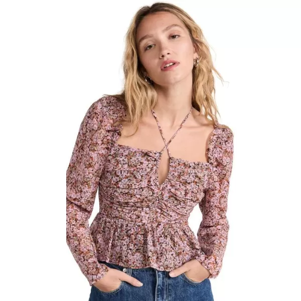 ASTR the label Womens Toni Top BlackPink Floral LASTR the label Womens Toni Top BlackPink Floral L