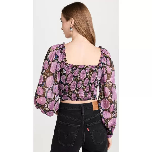 ASTR the label Womens Amber TopBlack Purple Floral