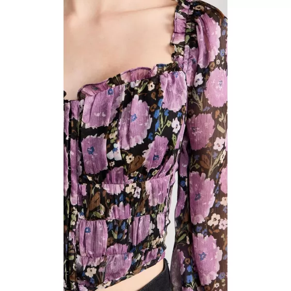 ASTR the label Womens Amber TopBlack Purple Floral