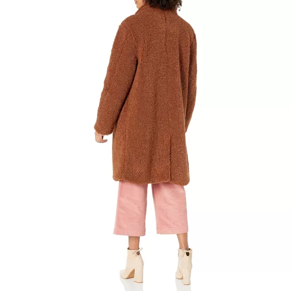 ASTR the label Womens Freddie Faux Fur Teddy Long CoatChestnut