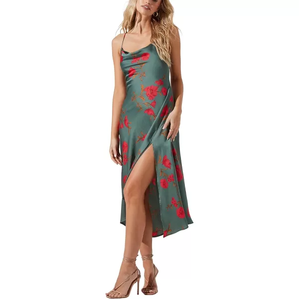 ASTR the label Womens Gaia Sleeveless Midi Slip DressTealraspberry Floral