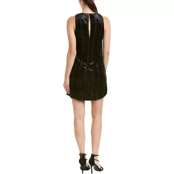 ASTR the label Womens Molly Sleeveless Velvet Burnout Trapeze Shift Short DressBlack Velvet Stripe