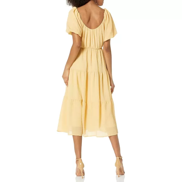 ASTR the label Womens Smocked Tiered Maxi DressYellow