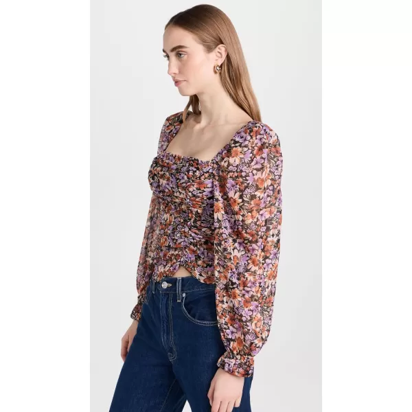 ASTR the label Womens Tonina TopOrange Purple Floral