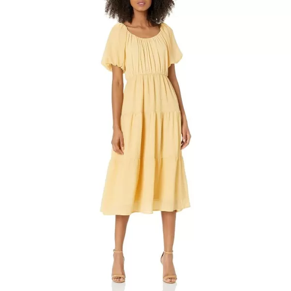 ASTR the label Womens Smocked Tiered Maxi DressYellow