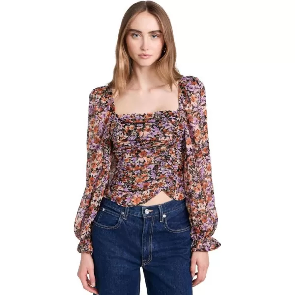 ASTR the label Womens Tonina TopOrange Purple Floral