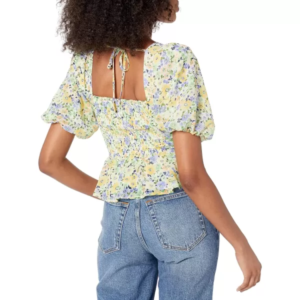 ASTR the label Womens Clairemont TopYellow Green Floral