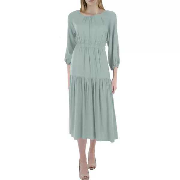 ASTR the label Womens Gathered 34 Sleeve Banded Midi DressSage