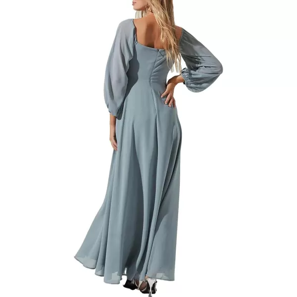 ASTR the label Lucinda Womens Off The Shoulder Blouson Sleeve Maxi DressDusty Blue