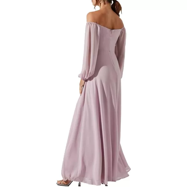 ASTR the label Lucinda Womens Off The Shoulder Blouson Sleeve Maxi DressDusty Pink