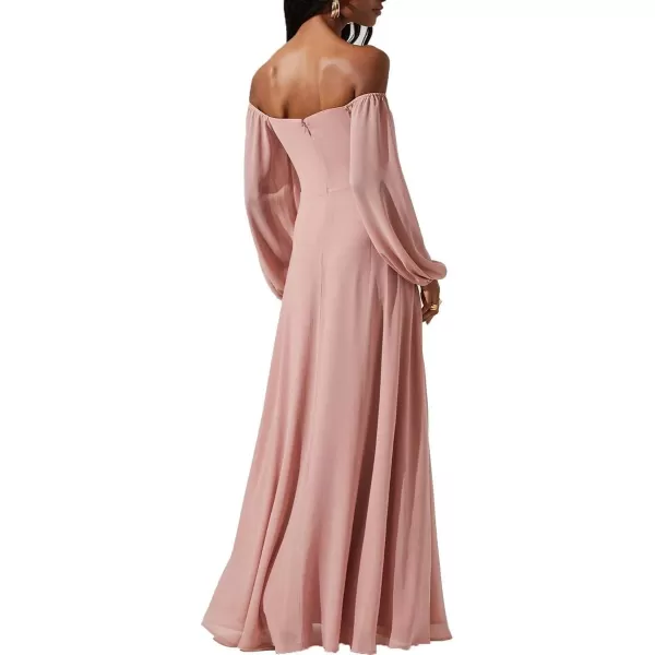 ASTR the label Lucinda Womens Off The Shoulder Blouson Sleeve Maxi DressRose