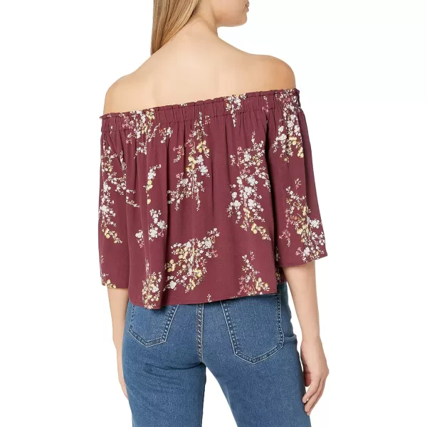 ASTR the label Womens Anabelle TopBurgundyMulti Floral