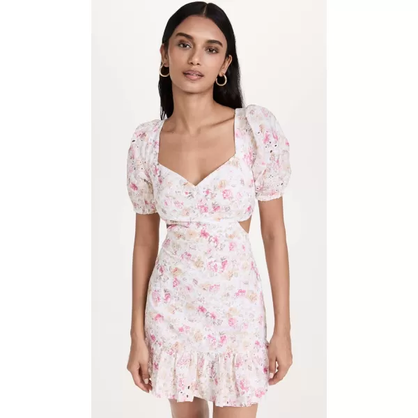 ASTR the label Womens Dorinne DressWhite Pink Multi Floral