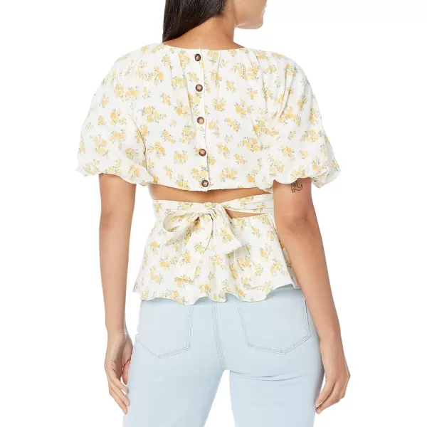 ASTR the label Womens Vendetti TopWhite Yellow Floral