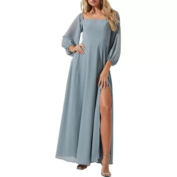 ASTR the label Lucinda Womens Off The Shoulder Blouson Sleeve Maxi DressDusty Blue