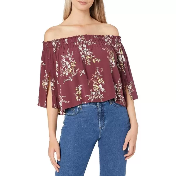 ASTR the label Womens Anabelle TopBurgundyMulti Floral