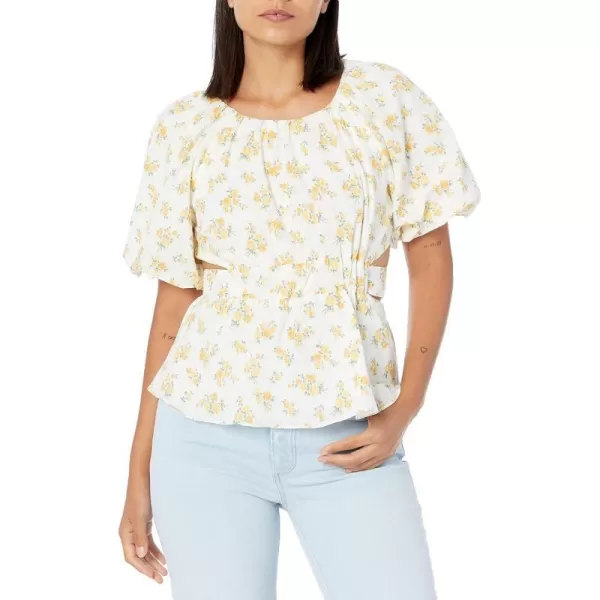 ASTR the label Womens Vendetti TopWhite Yellow Floral